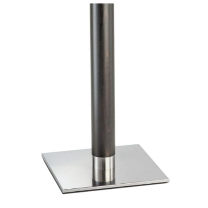 Inox Dining Wooden Column Metal Collar