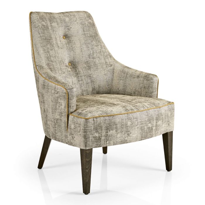 hanna lounge armchair with piping and buttons