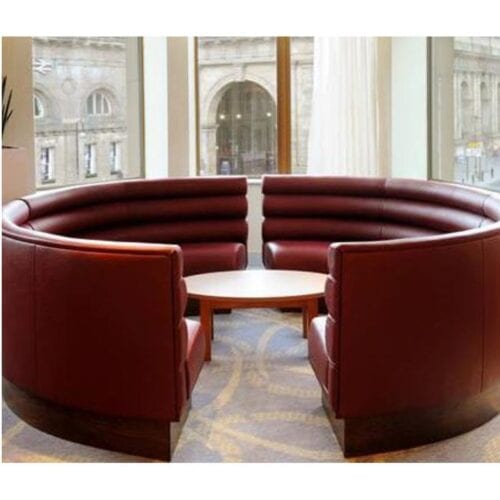 Circular banquette seating area