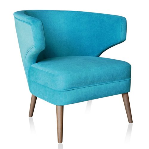 stylish lounge armchair with wooden legs
