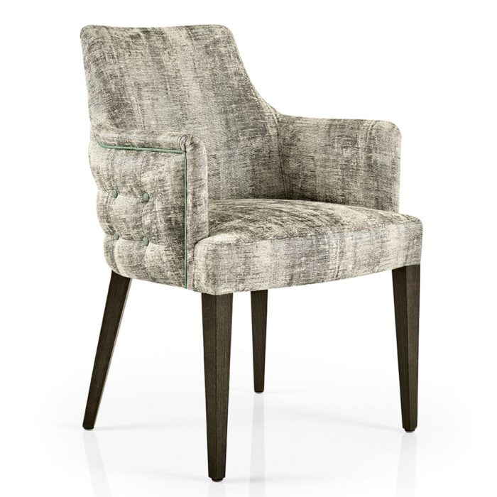 hanna dining armchair with buttoned outer back