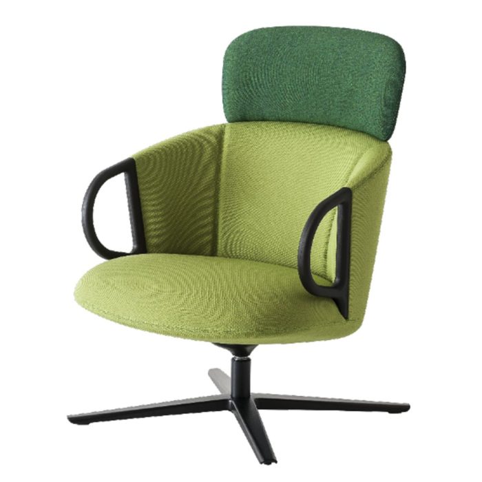 swivel armchair showing example of split upholstery