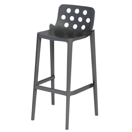 polypropylene stool with design holes in the back rest