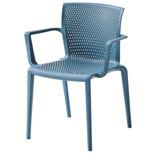 SPYKER ARMCHAIR IN A BLUE POLYPROPYLENE FINISH SUITABLE FOR OUTDOOR USE